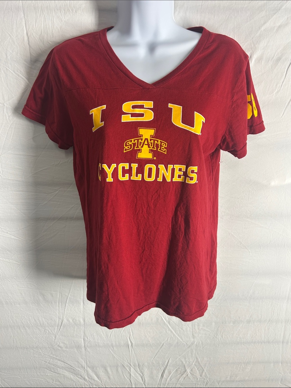 Cyclones Women's Red Short Sleeve V-Neck Tee